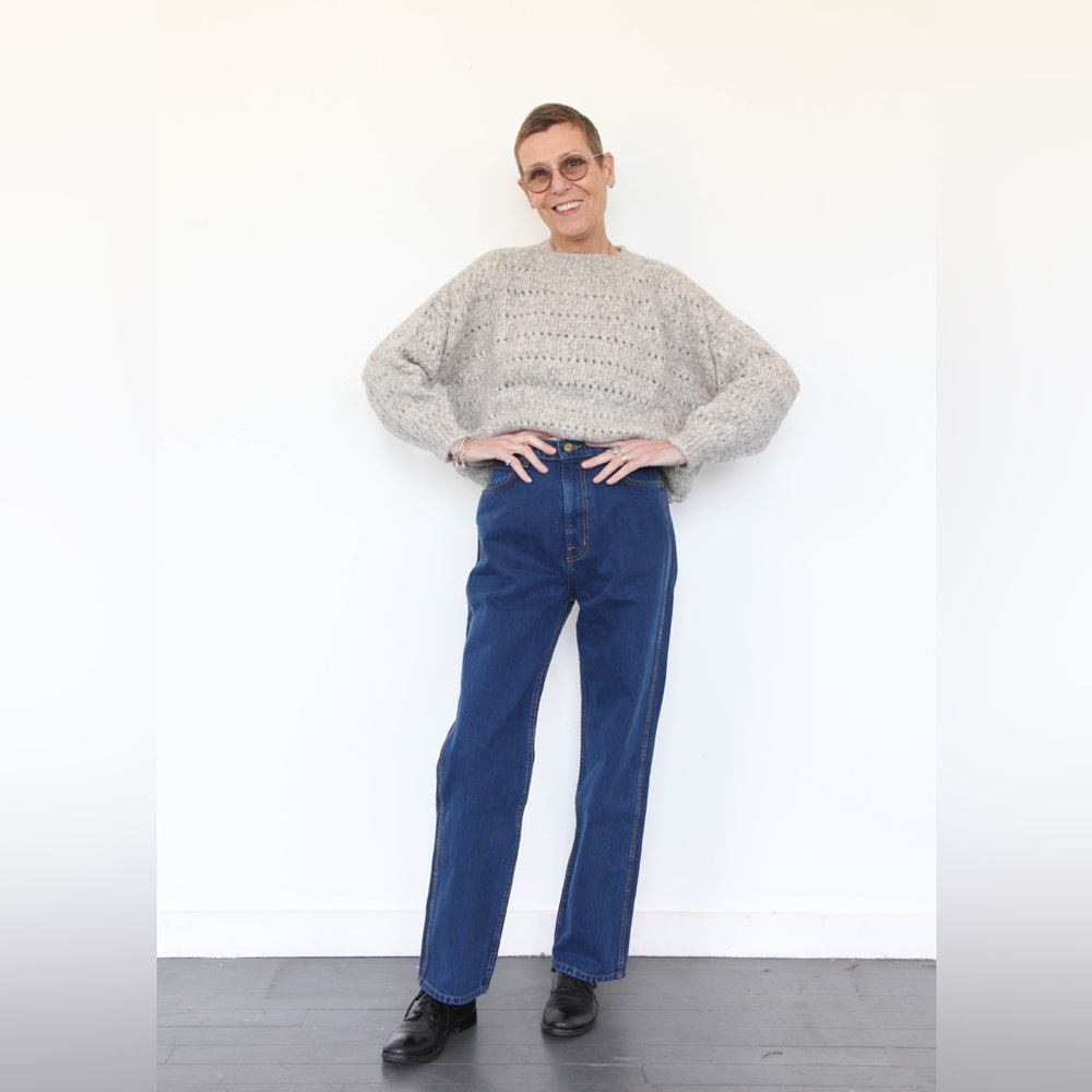 B SIDES Plein Straight Jean in Van Blue, size 25